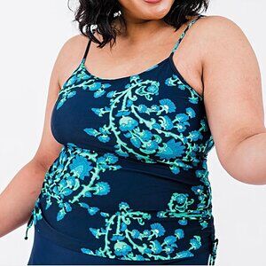 NWT Calypsa Modli Adjustable Strap Maya Tankini Swim Top - BARBADOS BLUE - 3X